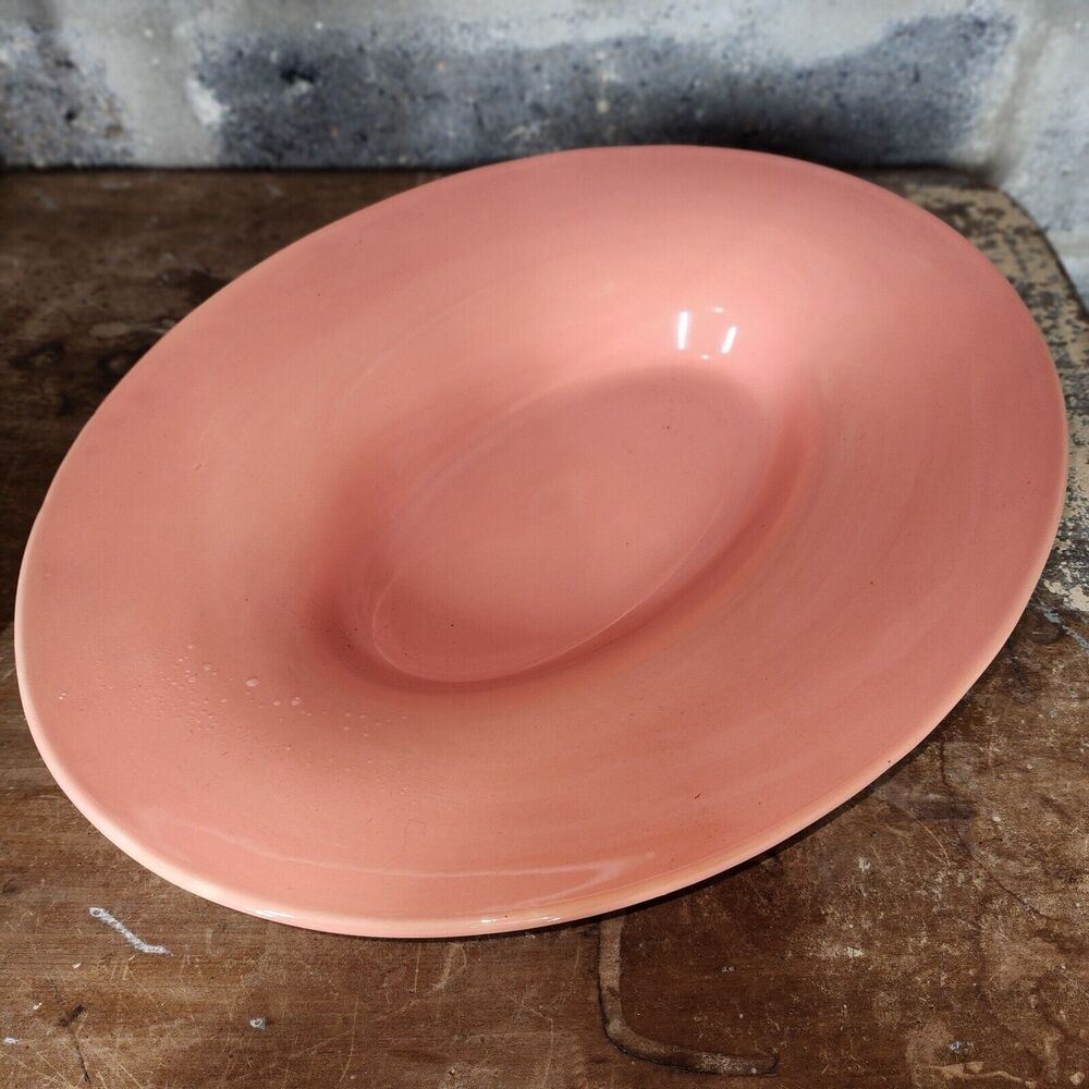 Antica Fornace Italy Large Salmon Pink 18" Ceramic Oval Serving Platter Bowl